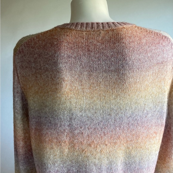 J. Crew Pink Beige Yellow Crew Neck Long Sleeve Pullover size M - Picture 8 of 14